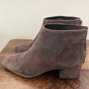 Karl Lagerfeld 
Brown Suede Ankle Boots